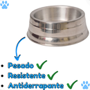 Kit 2 Pote Comedouro e Bebedouro Pesado Polido de Alumínio Ração para Cães Pequeno Porte PP 280 ml