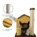 Kit Arranhador Para Gato Casa Com Rede e 2 Brinquedos + Poste com Base - Miupet