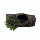 Enfeite de Aquário Em Resina Tronco Toca Peixe Com Planta 7x3cm - AX1101P