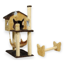 Kit Arranhador Para Gato Casa Grande Com Rede + Poste Horizontal - Miupet