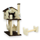 Kit Arranhador Para Gato Casa Grande Com Rede + Poste Horizontal - Miupet