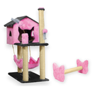 Kit Arranhador Para Gato Casa Grande Com Rede + Poste Horizontal - Miupet