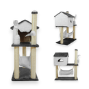 Kit Arranhador Sisal Casa com Rede e Mola Maluca Brinquedo para Gato MIUPET
