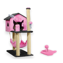Kit Arranhador Sisal Casa com Rede e Mola Maluca Brinquedo para Gato MIUPET