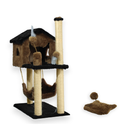Kit Arranhador Sisal Casa com Rede e Mola Maluca Brinquedo para Gato MIUPET