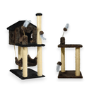 Kit Arranhador 2 Bases e Casa com Rede Sisal para Gato