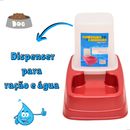 Kit Comedouro/Bebedouro Dupla Função Dispenser Automático 1 Kg Ração/1,5 Litros Água Cães e Gatos