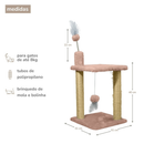 Arranhador para Gatos Plataforma Dupla Brinquedo com Bola de Pelúcia - Miupet