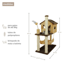Kit Gato Grande Casa com Rede e Arranhador 3 Bases Sisal