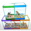 aquário beteiras lembrancinha para aniversário 10x10x13 para peixe betta kit com 6 und