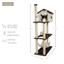 Arranhador Casa Alta para Gatos 3 Plataformas Rede Grande Brinquedo Torre Poste Sisal e Bola de Pelúcia - Miupet