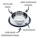 Comedouro Inox Para Câes E Gatos - Pote Comida Ração Água Vasilha Inox Antiderrapante