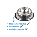 Comedouro Inox Para Câes E Gatos - Pote Comida Ração Água Vasilha Inox Antiderrapante