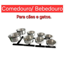Comedouro duplo elevado alto ajustável para cães e gatos