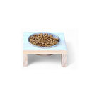 Comedouro de Gato em Madeira e tigela de Alumínio