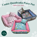Cama Quadrada Caminha Pet Cachorro Gato Várias Cores com 100% Zíper