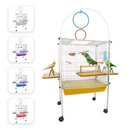 Viveiro Gaiola Calopsita Triplex com Rodinhas Branco Jel Plast
