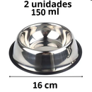 Kit Comedouro Pet Inox Comedouro Bebedouro Cachorro Gato Pet Pote Ração Vasilha Cachorro Gato Antiderrapante
