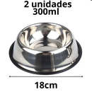 Kit Comedouro Pet Inox Comedouro Bebedouro Cachorro Gato Pet Pote Ração Vasilha Cachorro Gato Antiderrapante