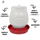 Kit Comedouro 2 kg Automatico E Bebedouro 2lts Aves Galinha Vermelho