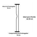 Prolongador Extensor 10cm Para Portão 69cm Altura 59cm para Pets Cachorros Gatos e Crianças