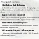 Kit 2 Pote Comedouro e Bebedouro Pesado Polido de Alumínio Ração para Cães Pequeno Porte PP 280 ml