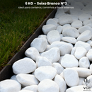 Pedra Para Vasos de Plantas Seixo Branco Dolomita Natural Premium Decoração Canteiros e Jardins