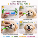 Kit De 3 Escova De Dentes Para Pets Cães Cachorro Gatos Dedal CORES VARIADAS