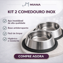 Kit 2 Comedouro Inox Para Cães Gatos Antiderrapante Fácil Limpeza Resistente Higiene Na Alimentação