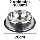 Kit Comedouro Pet Inox Comedouro Bebedouro Cachorro Gato Pet Pote Ração Vasilha Cachorro Gato Antiderrapante