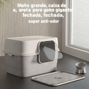 MIW Caixa de Areia para Gatos Extra Grande Anti Espalhamento Modo Duplo Desmontável Ideal para Gatos Grandes