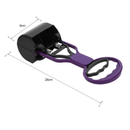 Pegador roxo e preto para fezes de pets, medindo 28cm por 9cm, para limpeza prática.
