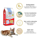 Areia Biodegradável Fina Milho e Mandioca 2Kg - 100% Natural